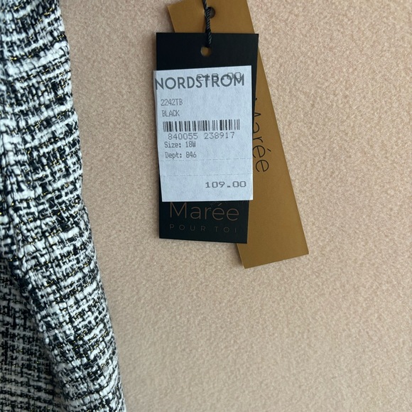 Maree Pour Toi Women’s NEW Tweed Fringe Blouse Short Sleeve NWT size 18 - Picture 9 of 12